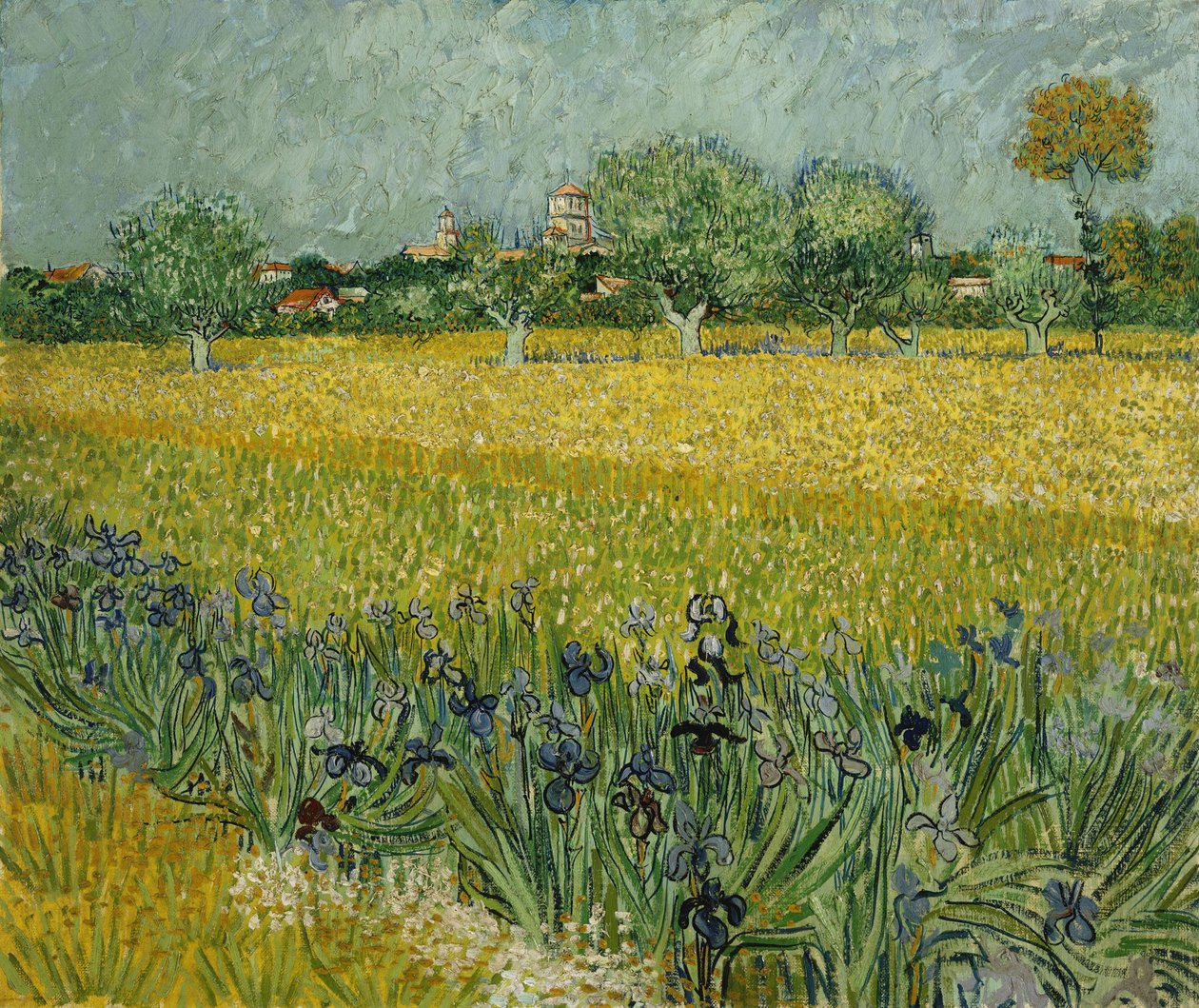 Veld met bloemen bij Arles door Vincent van Gogh