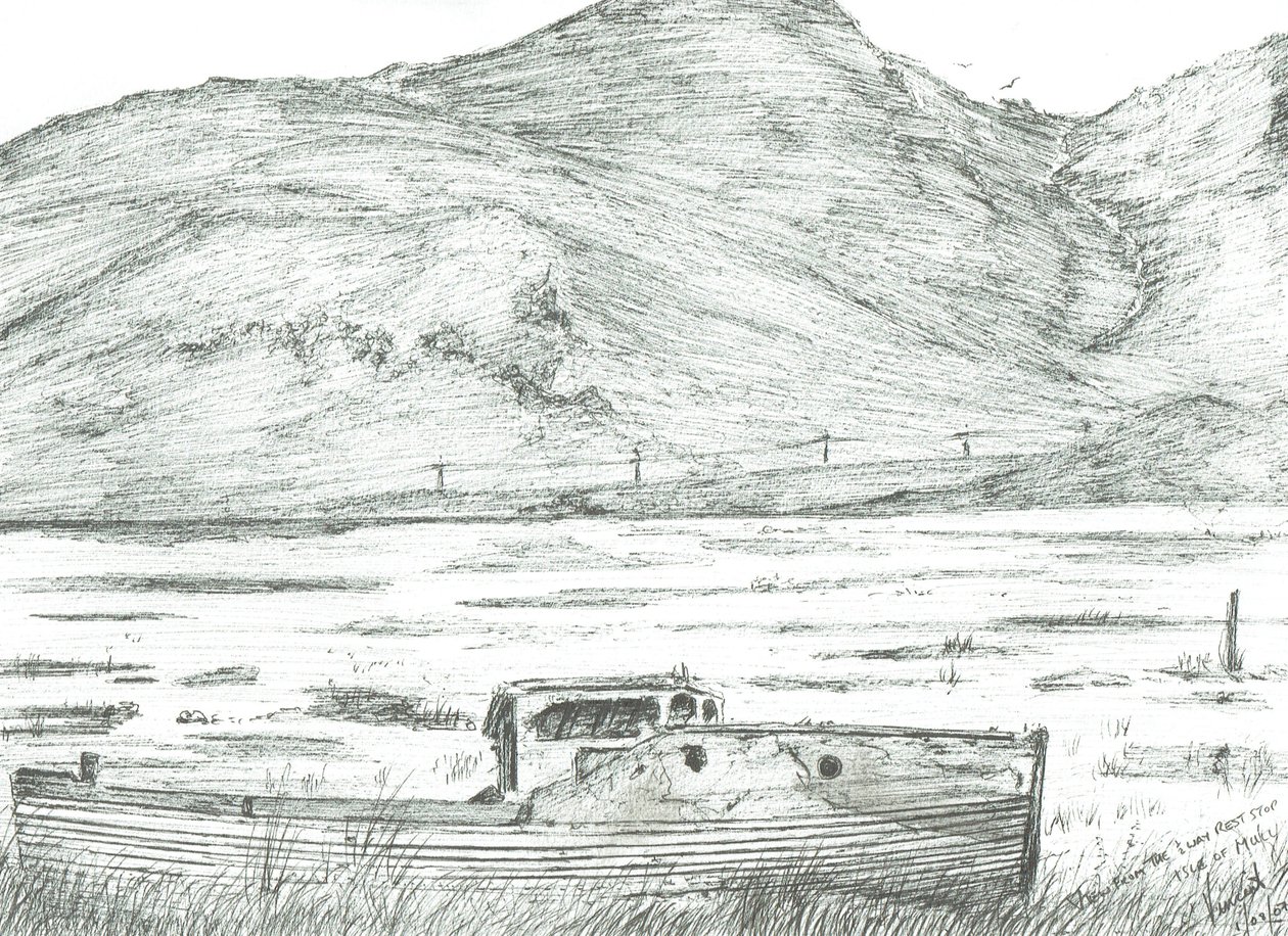 Boot op droog land, Isle of Mull door Vincent Alexander Booth