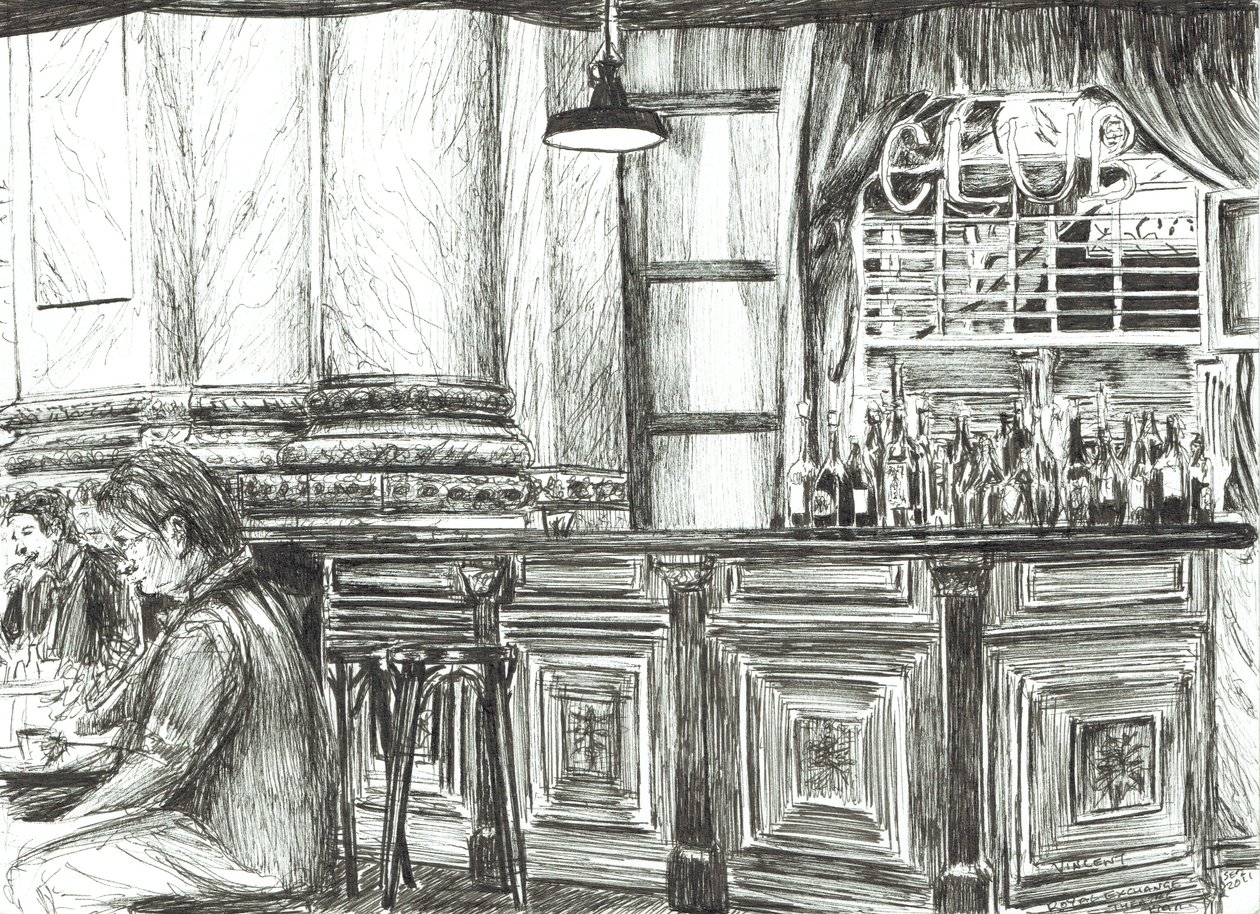 Café bij de Royal Exchange, Manchester, 2011 door Vincent Alexander Booth