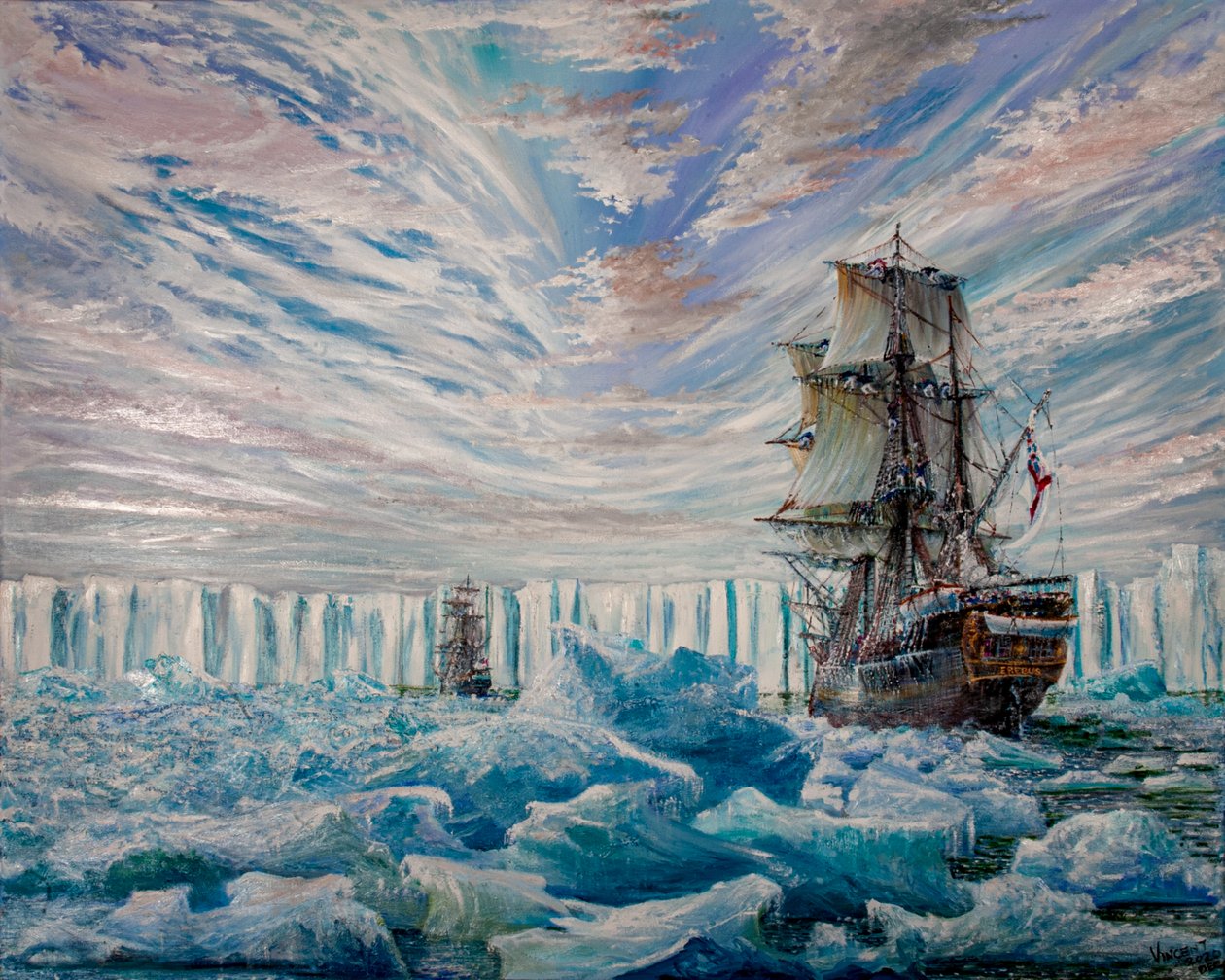 Erebus en Terror Ontdekken Antarctische IJsplaat door Vincent Alexander Booth