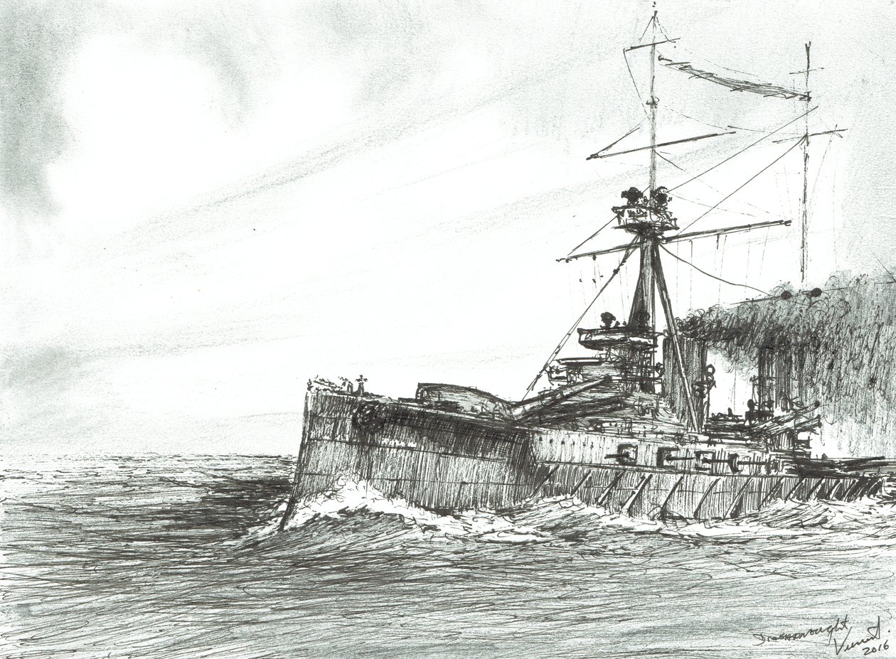 HMS Dreadnought op zee, 2017 door Vincent Alexander Booth
