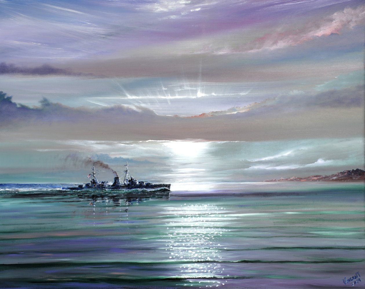 HMS Neptune, Middellandse Zee december 1941 door Vincent Alexander Booth