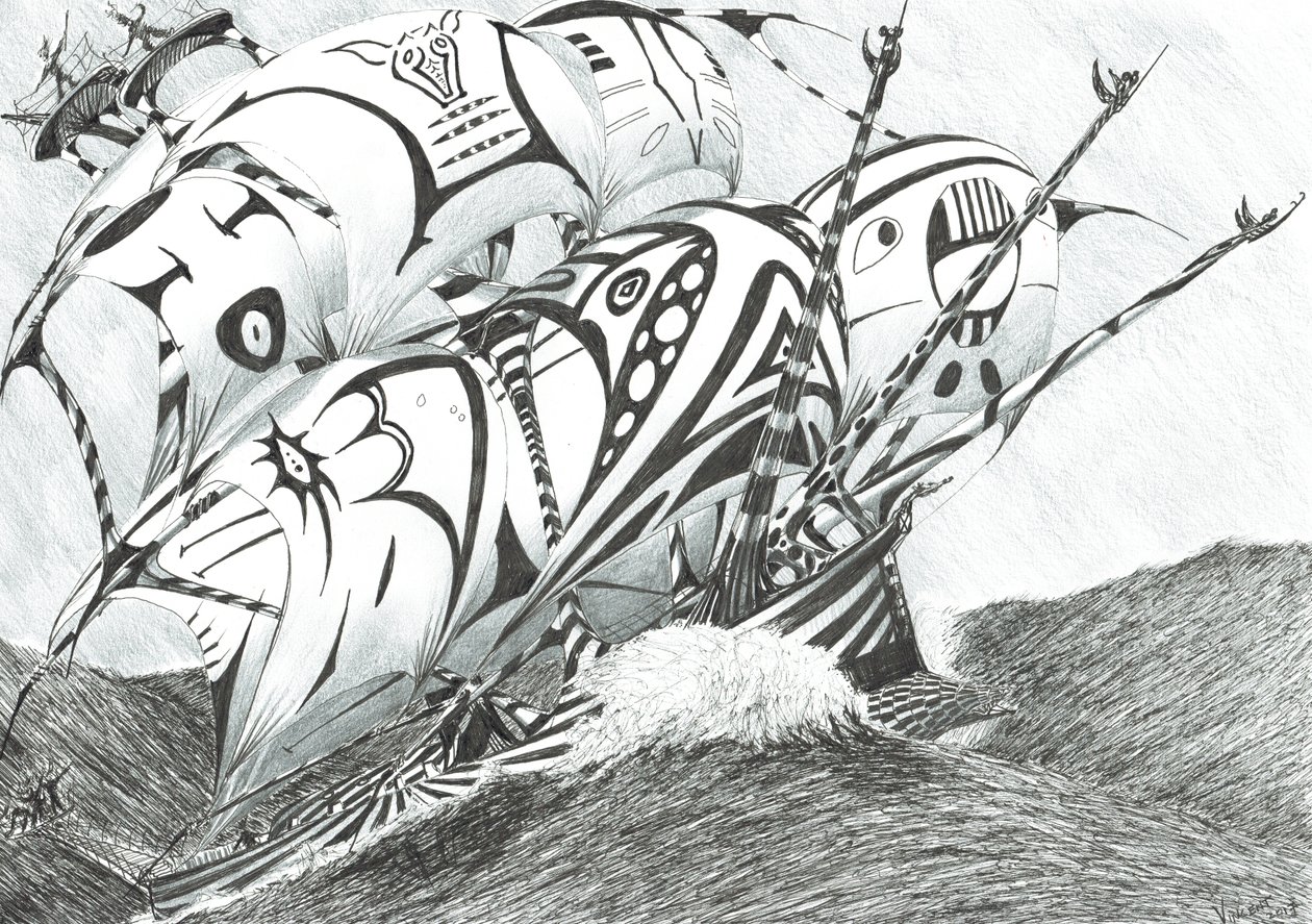 Storm Scheppers Arabische Zee door Vincent Alexander Booth