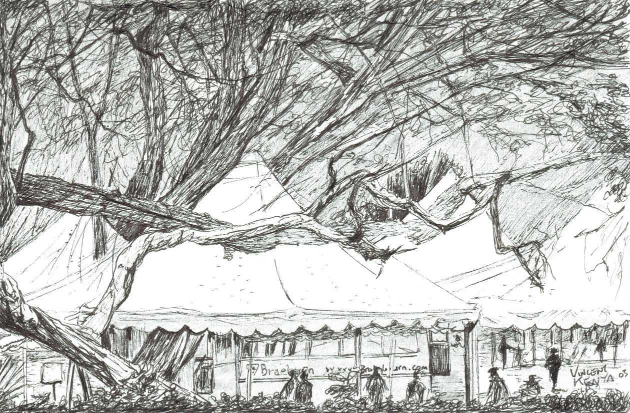 Bruiloftstenten bij Lake Navaisha Kenia, 2003 door Vincent Alexander Booth