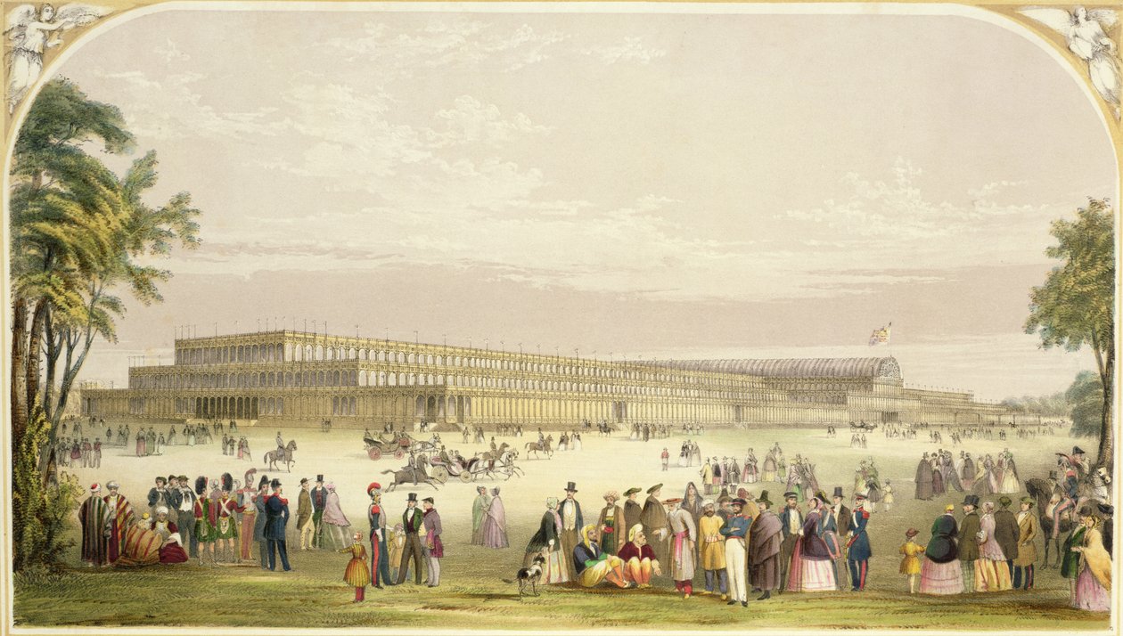 Grote Tentoonstelling, 1851: uitzicht op het gebouw ontworpen door Joseph Paxton, architect door Vincent Brooks