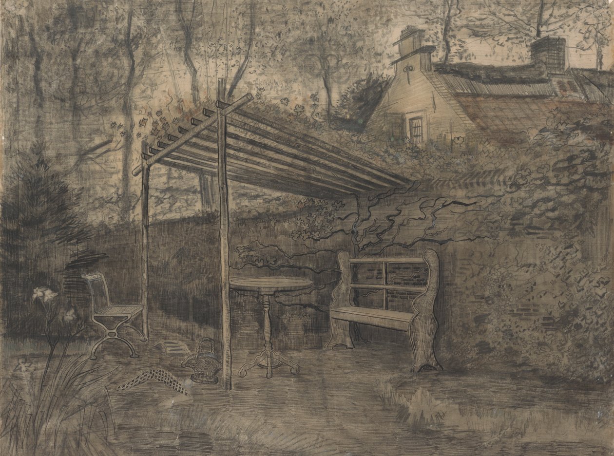 Hoek van een tuin door Vincent van Gogh