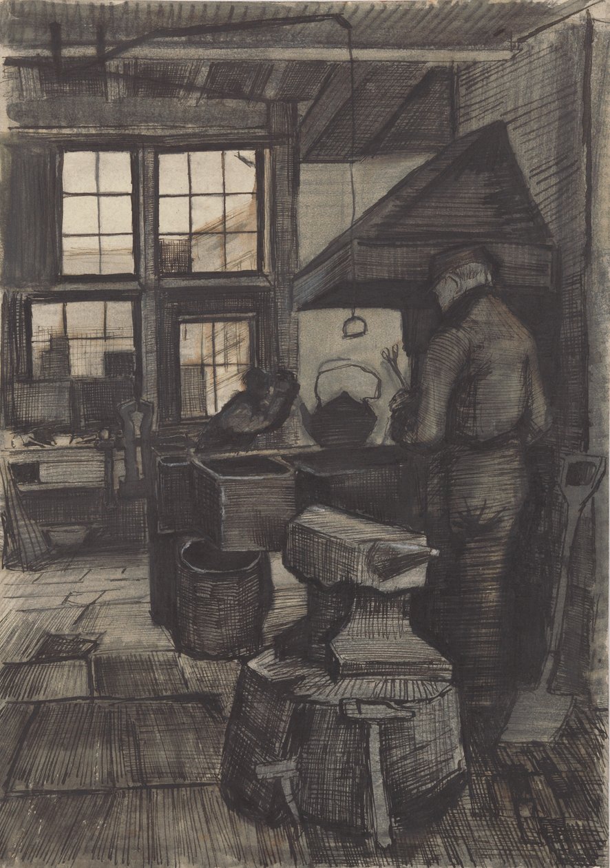 Smederij, 1882 door Vincent van Gogh