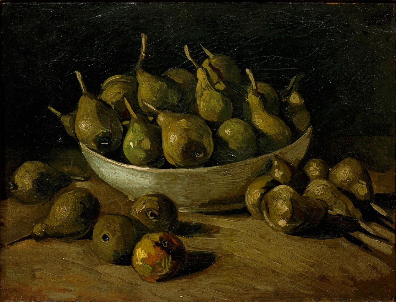Stilleven met een aardewerken kom en peren, 1885 door Vincent van Gogh