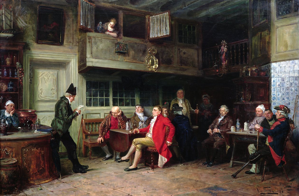 Kroeginterieur met menigte door Vincent Stoltenberg Lerche