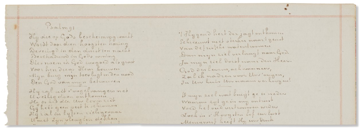 Autograaf manuscript, transcripties van bijbelteksten in het Nederlands door Vincent van Gogh