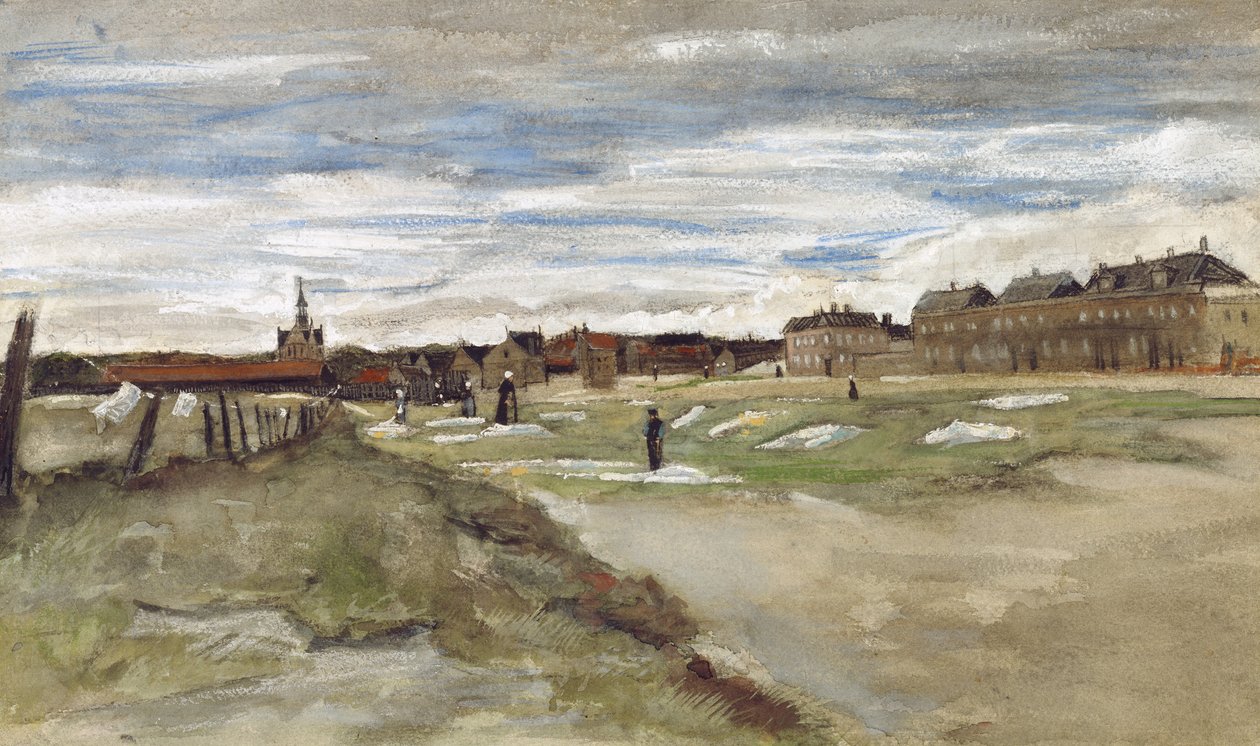 "Blanchisserie à Scheveningen" Bleachery at Scheveningen (recto); "Femme de Scheveningen" Woman from Scheveningen (verso) door Vincent van Gogh
