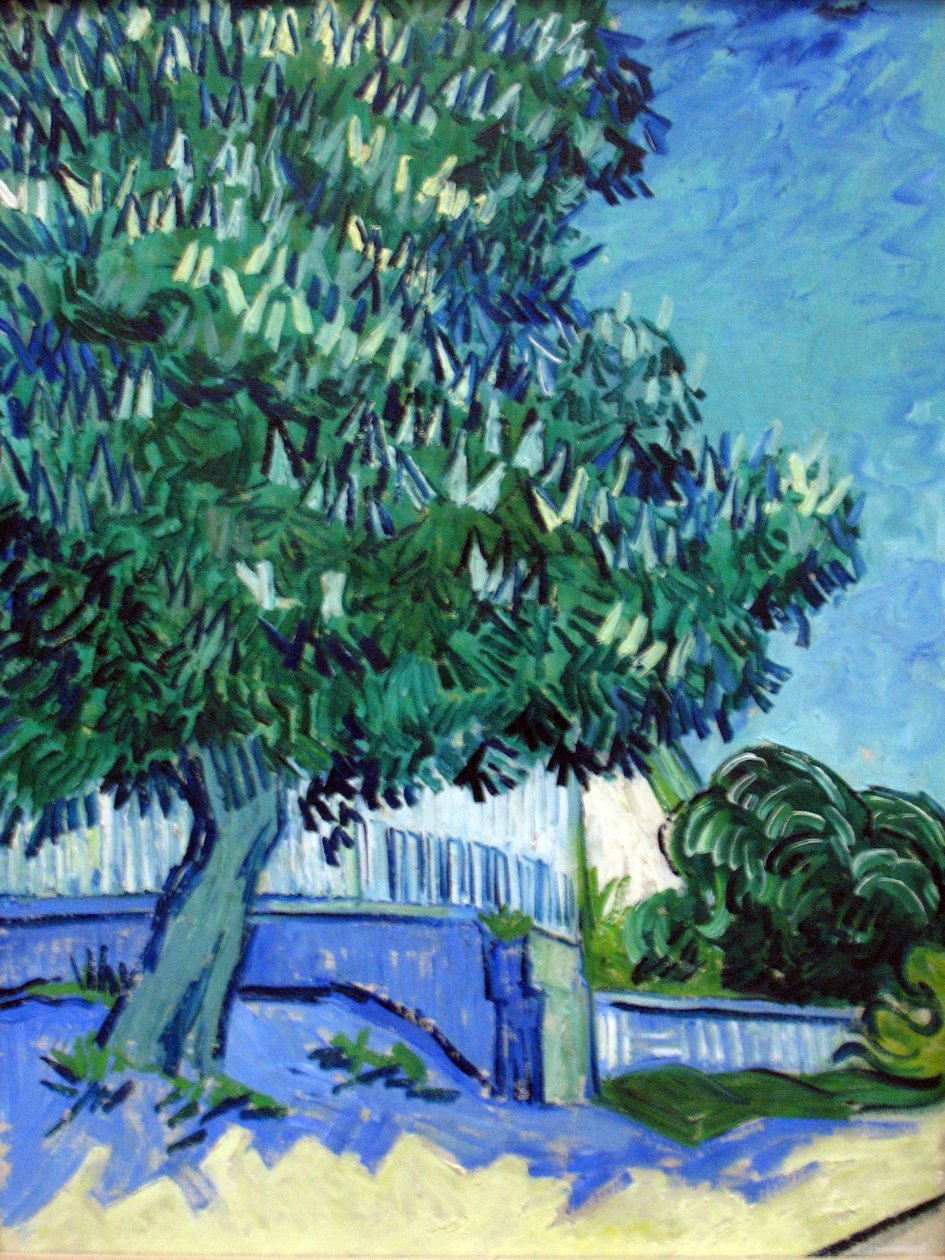 Bloeiende kastanjebomen door Vincent van Gogh