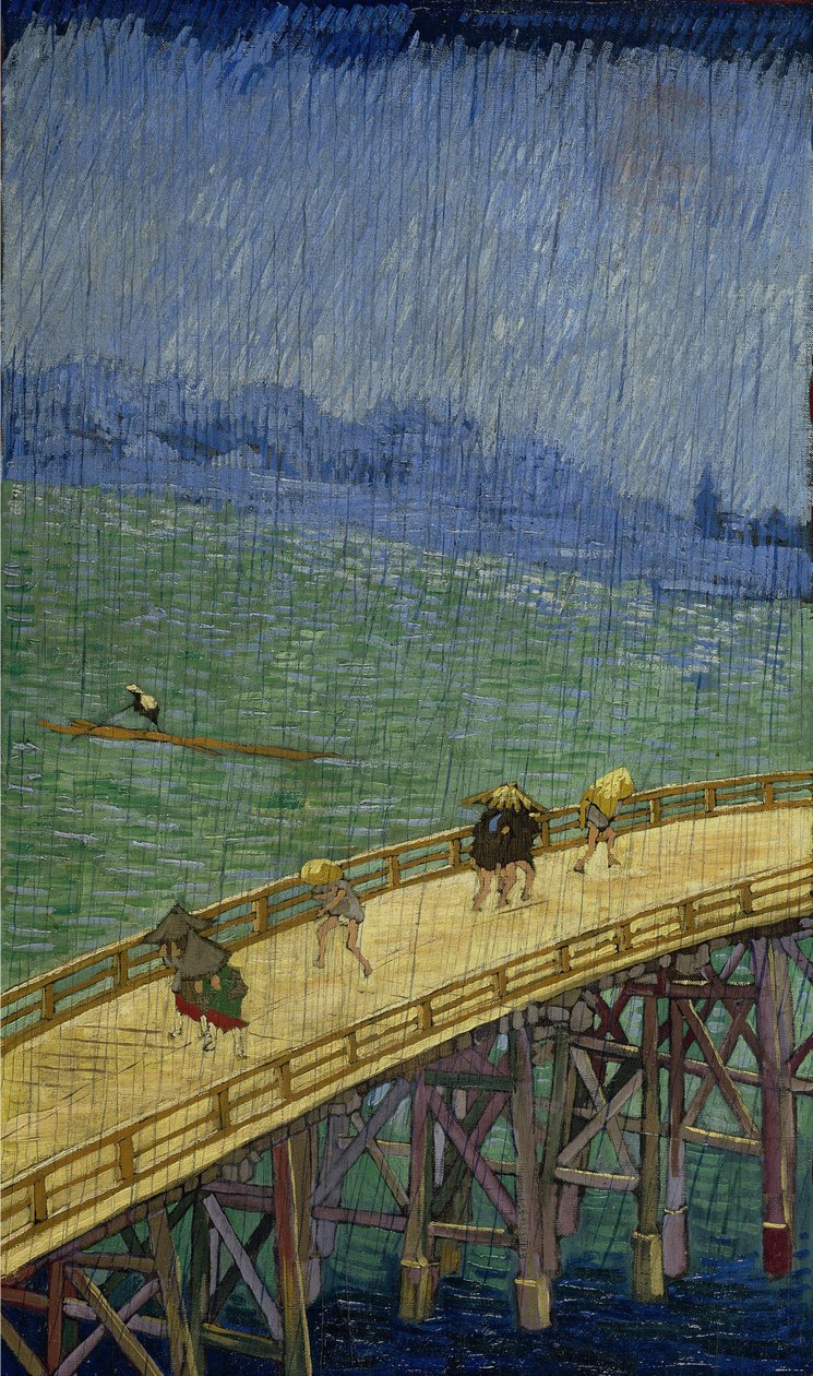 Brug in de regen (naar Hiroshige) door Vincent van Gogh