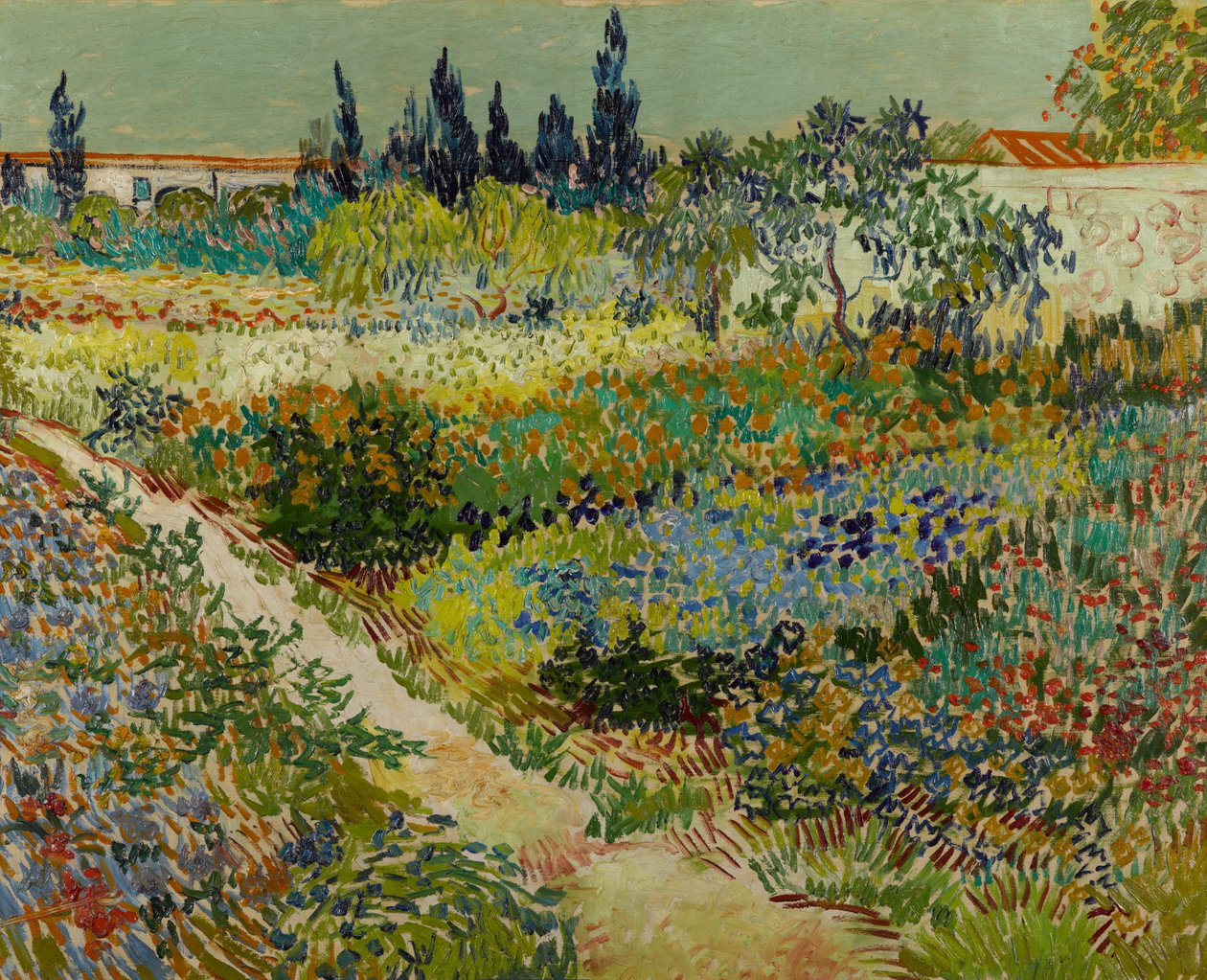 Nederlands: Tuin te Arles Bloeiende tuin met pad door Vincent van Gogh