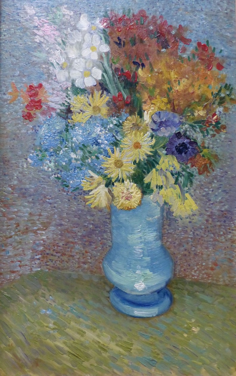 Bloemen in een Blauwe Vaas door Vincent van Gogh