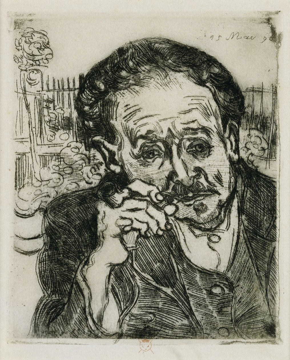 Man met een Pijp: Portret van Dokter Gachet, 1890 door Vincent van Gogh
