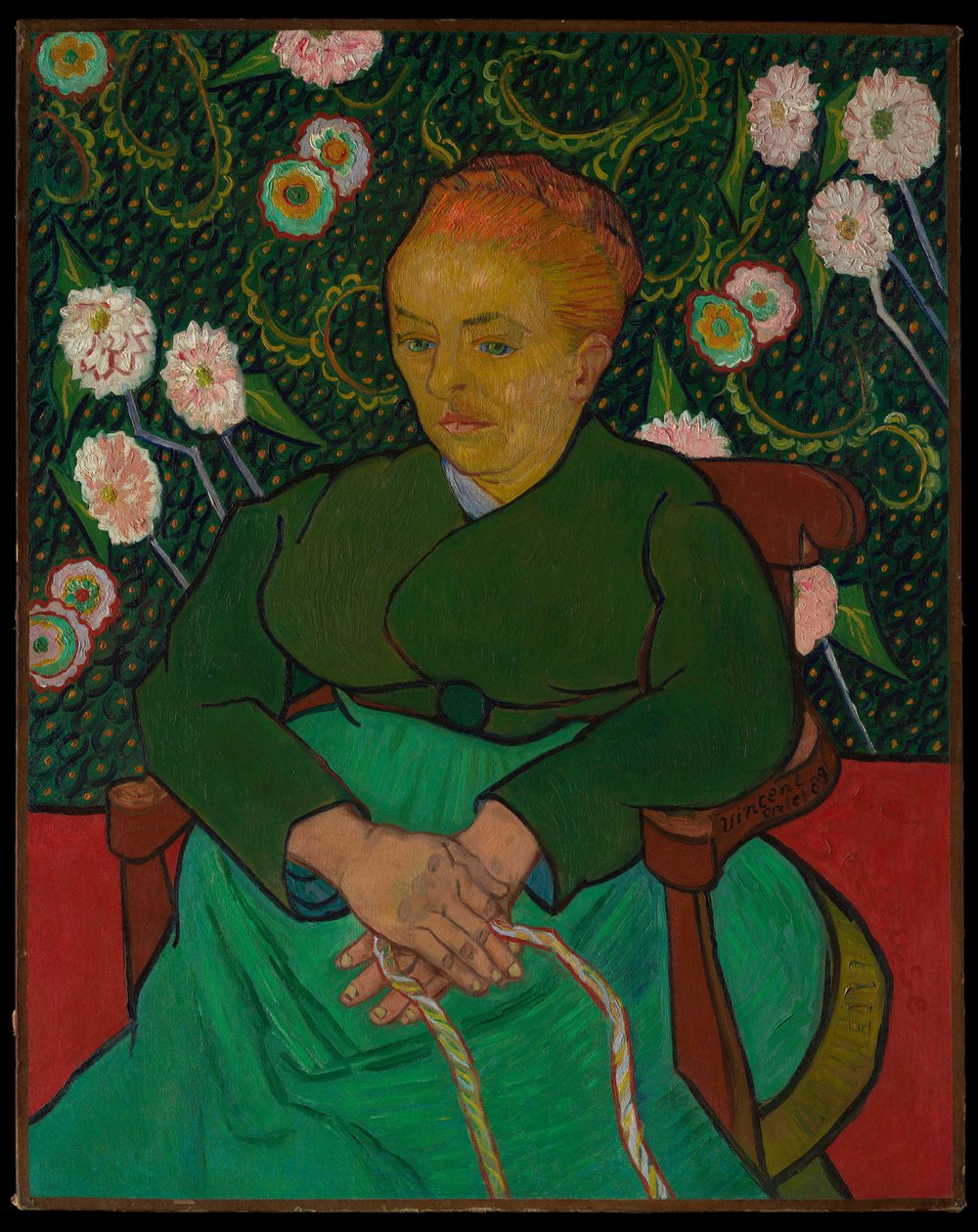 La Berceuse (Vrouw die een wieg wiegt; Augustine-Alix Pellicot Roulin, 1851–1930) door Vincent van Gogh