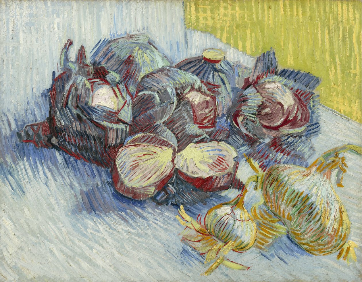 Rode kool en uien door Vincent van Gogh