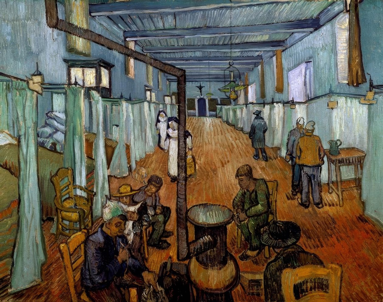 Slaapzaal in het ziekenhuis in Arles door Vincent van Gogh