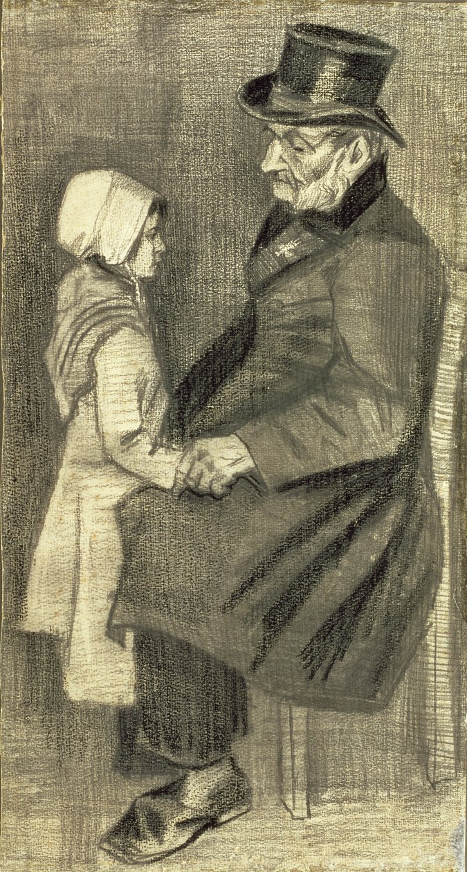 Zittende man met zijn dochter, 1882 door Vincent van Gogh