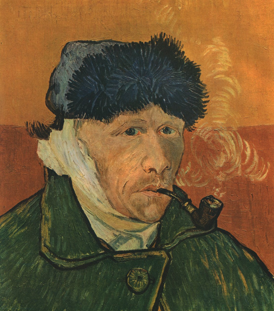 Zelfportret met verbonden oor en pijp, februari 1889 door Vincent van Gogh