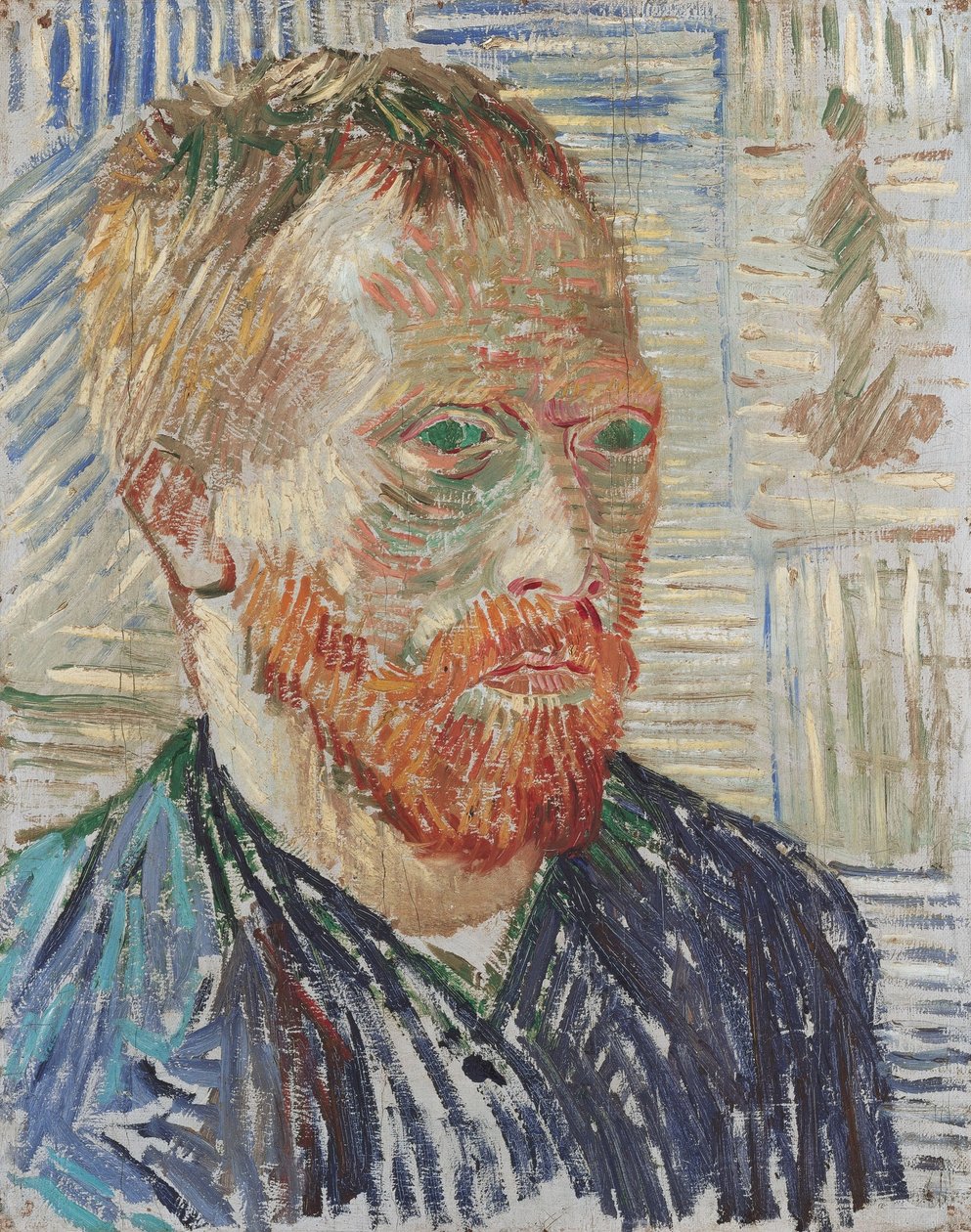 Zelfportret met Japanse print door Vincent van Gogh