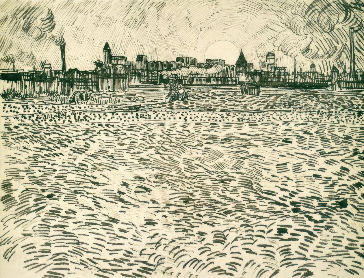 Zomeravond bij Arles door Vincent van Gogh