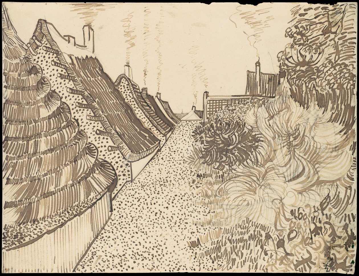 Straat in Saintes-Maries-de-la-Mer door Vincent van Gogh