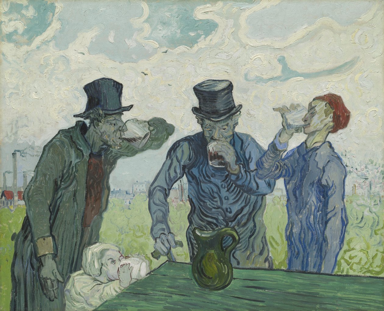 De drinkers, 1890 door Vincent van Gogh