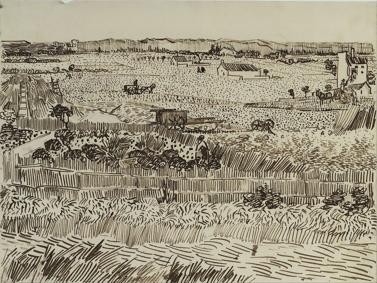 De oogst in de Provence voor Émile Bernard door Vincent van Gogh