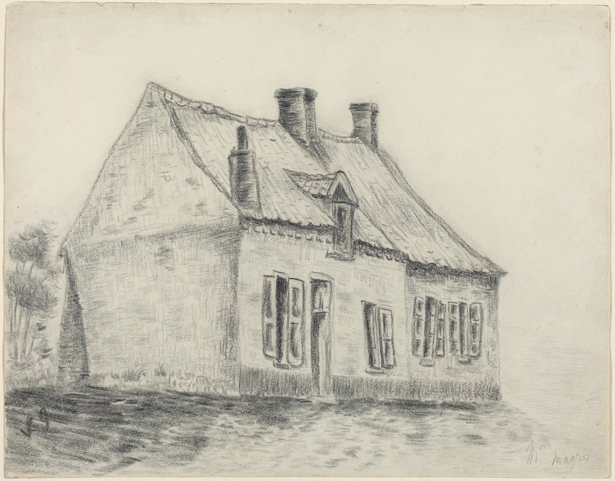Het Magrot-huis, Cuesmes door Vincent van Gogh