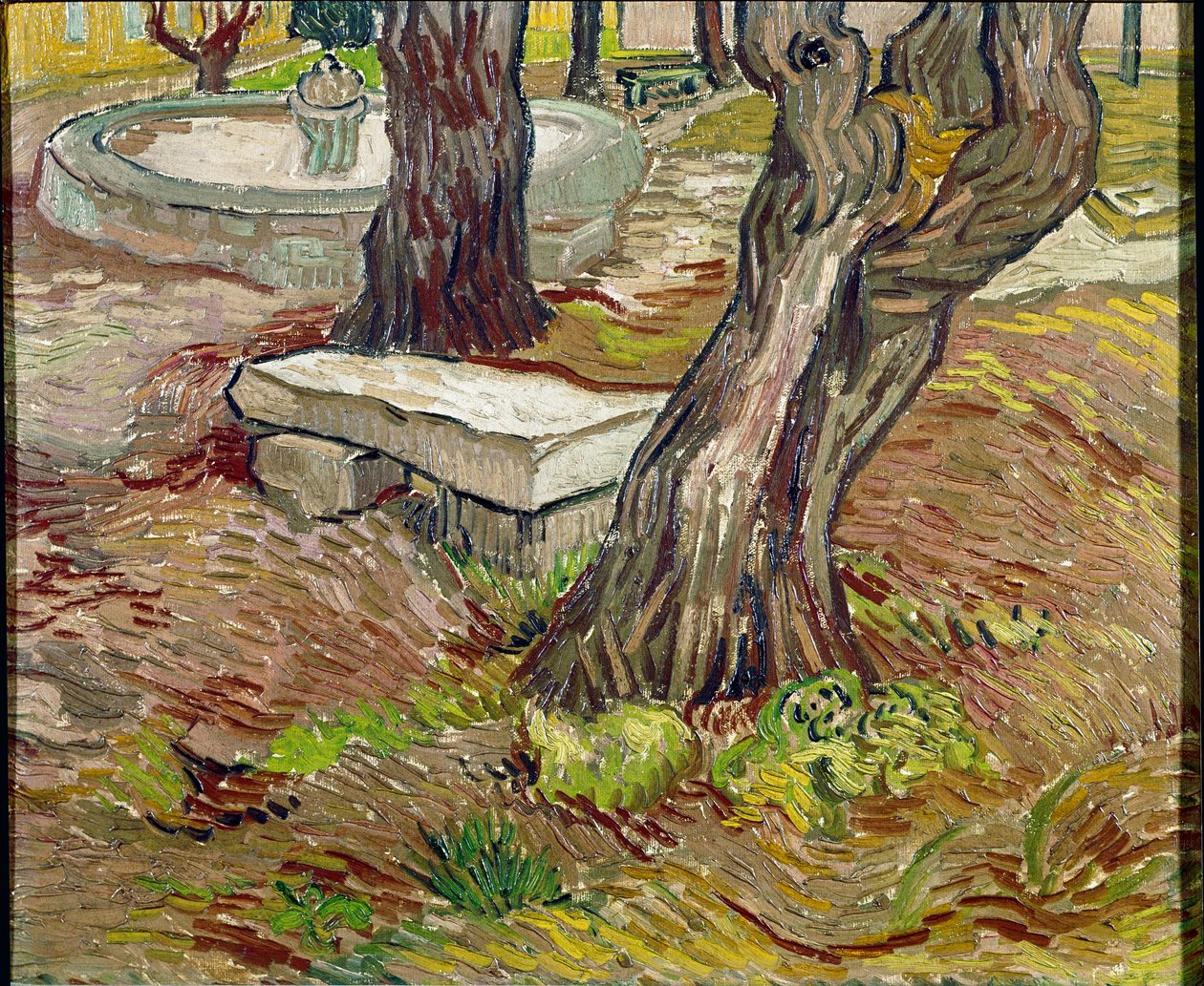 Het park van het Saint Paul asiel in Saint-Remy door Vincent van Gogh
