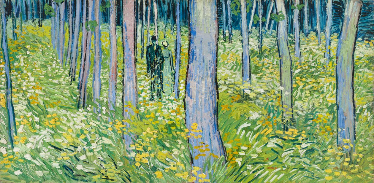 Ondergroei met twee figuren door Vincent van Gogh