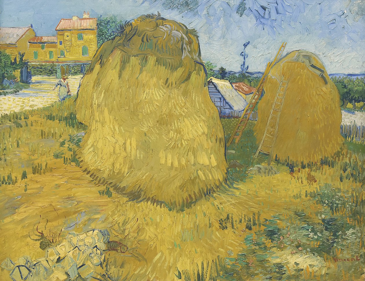 Tarwestapels in de Provence, ca. 1888 door Vincent van Gogh