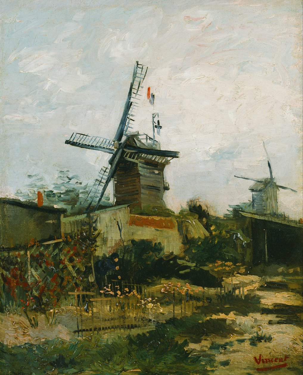 Molens op Montmartre door Vincent van Gogh