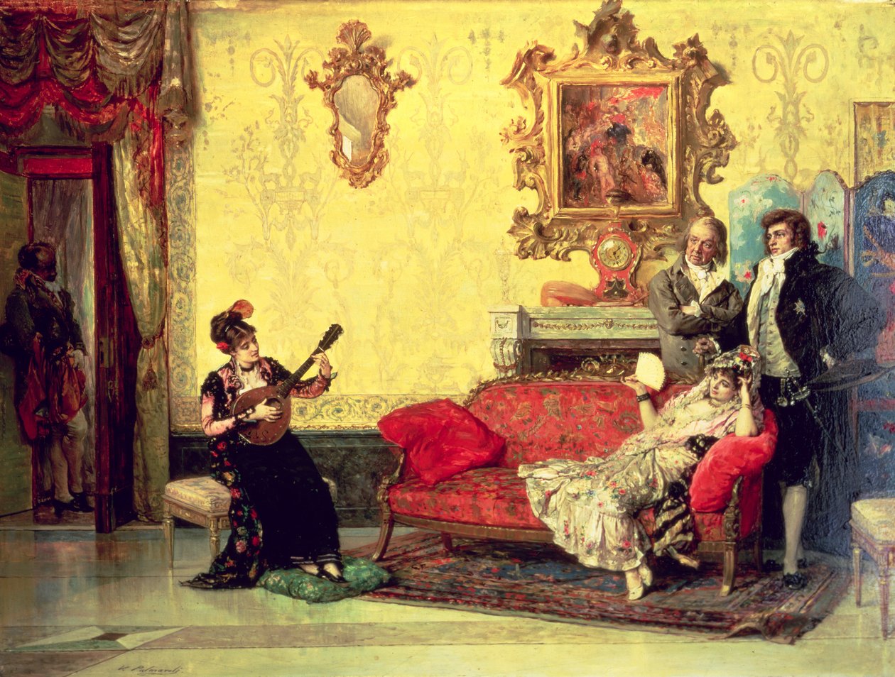 Het concert door Vincente Gonzalez Palmaroli