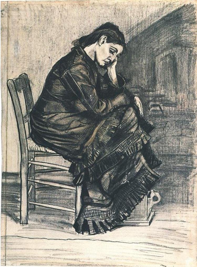 Rouwende vrouw F935 Vincent van Gogh door Vincent van Gogh