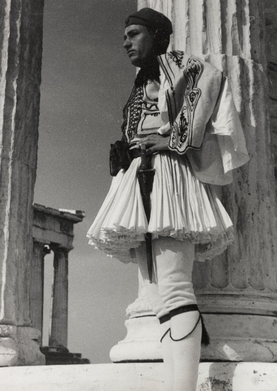Griekse soldaat op de Akropolis, Athene, van de 