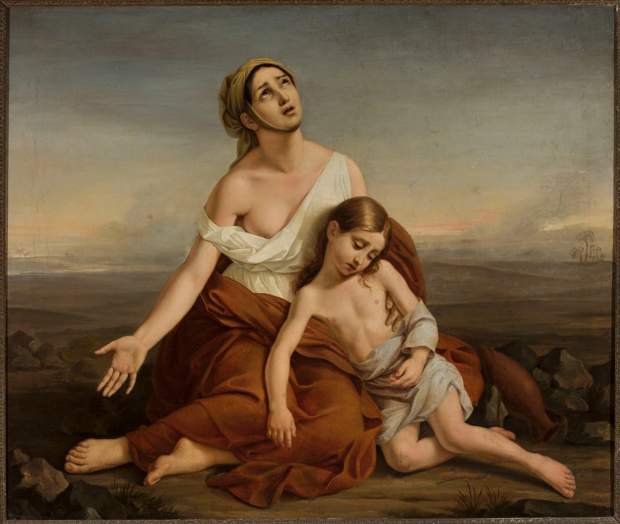 Hagar in de woestijn door Vincenzo Camuccini