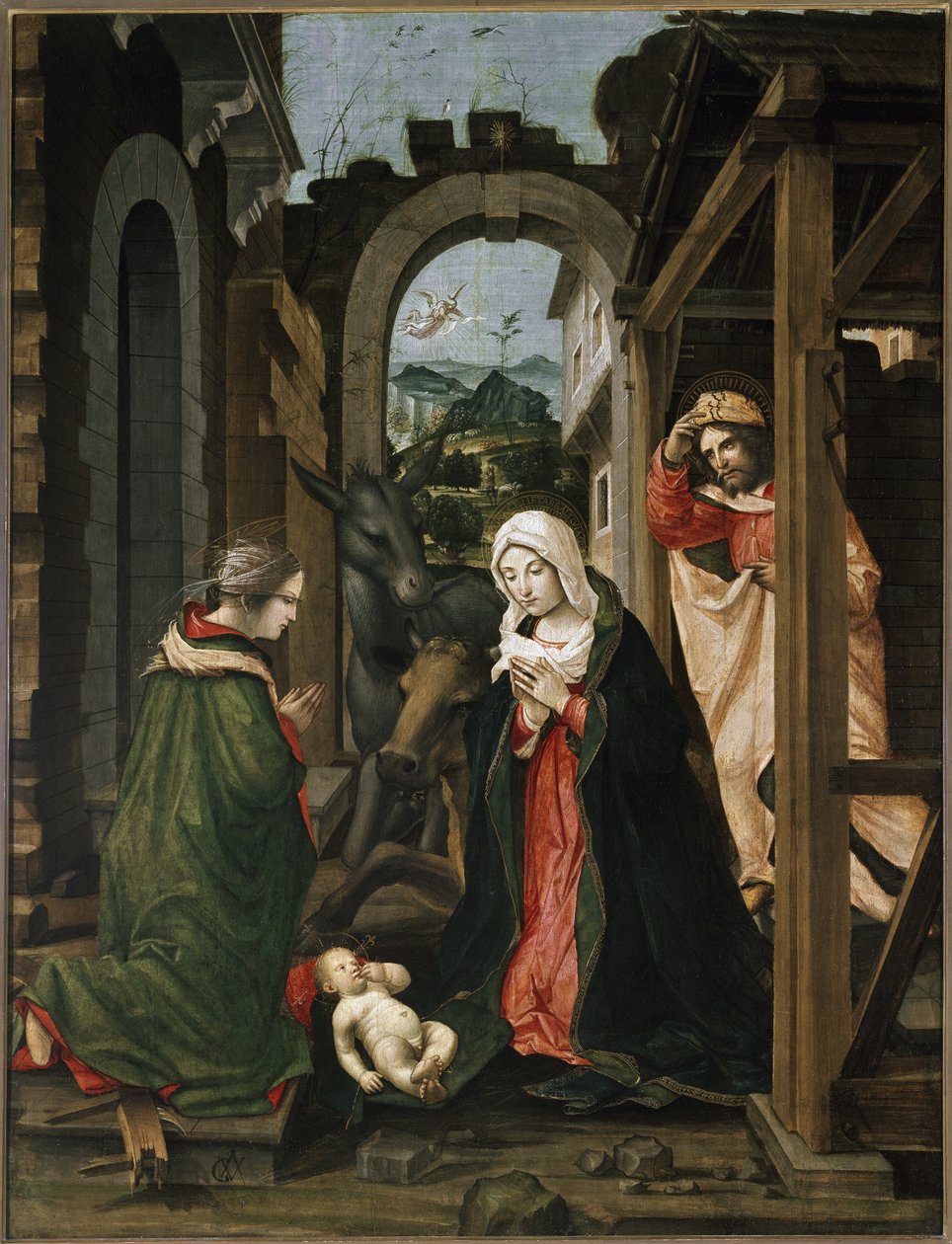 Geboorte met St. Catharina van Alexandrië door Vincenzo Civerchio