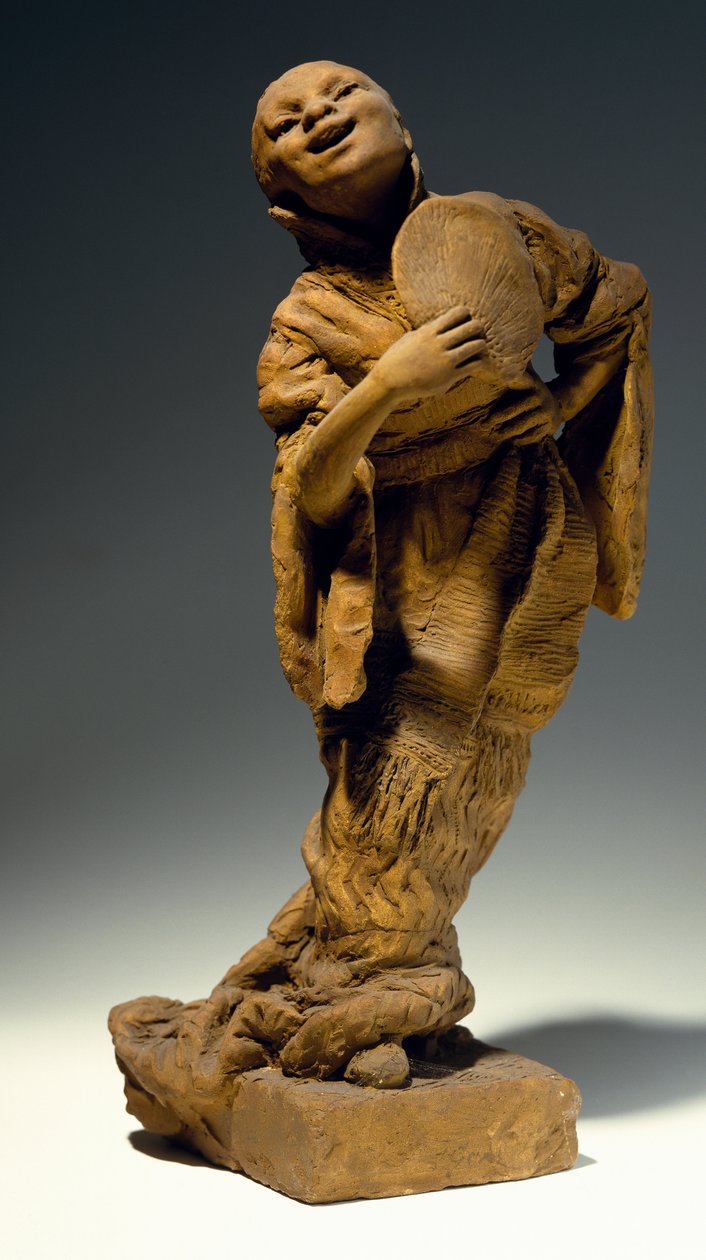 Zanger, door Vincenzo Gemito, terracotta beeld, Italië door Vincenzo Gemito