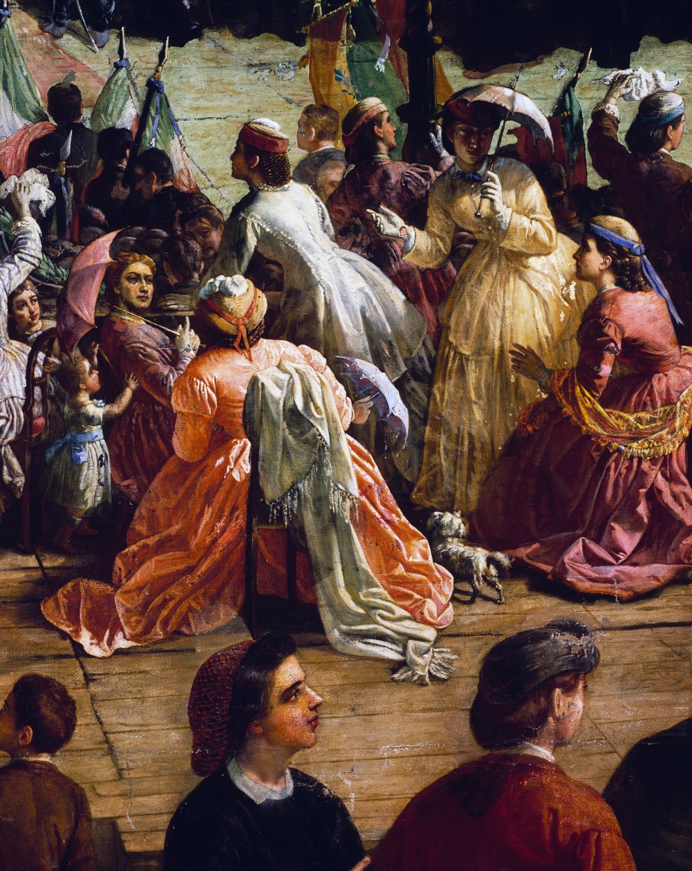 Vittorio Emanuele II bij de inhuldiging van het monument voor Dante op Piazza della Signoria in Florence in 1865, detail door Vincenzo Giacomelli