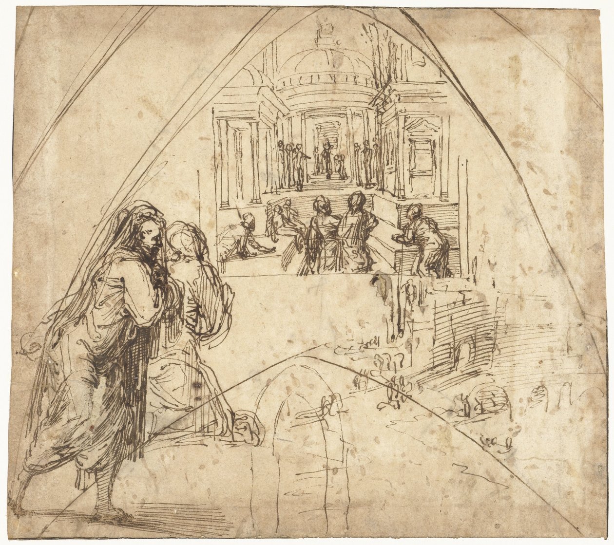 Tempelgang van Maria door Vincenzo Tamagni da San Gimignano