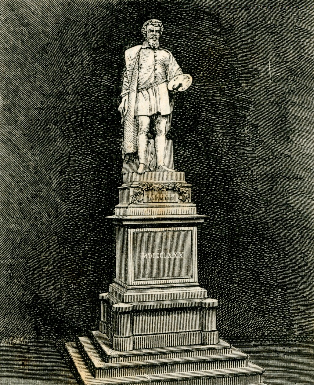 Het Monument voor Antonio Allegri da Correggio, door Vincenzo Vela, Correggio, Emilia-Romagna, Italië door Vincenzo Vela