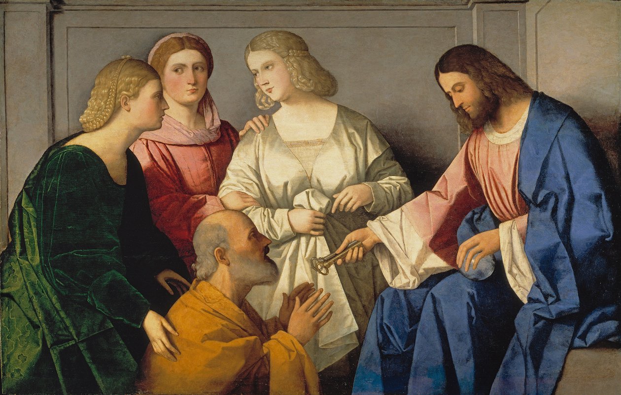 Christus geeft de sleutels aan Sint Petrus door Vincenzo di Biagio Catena