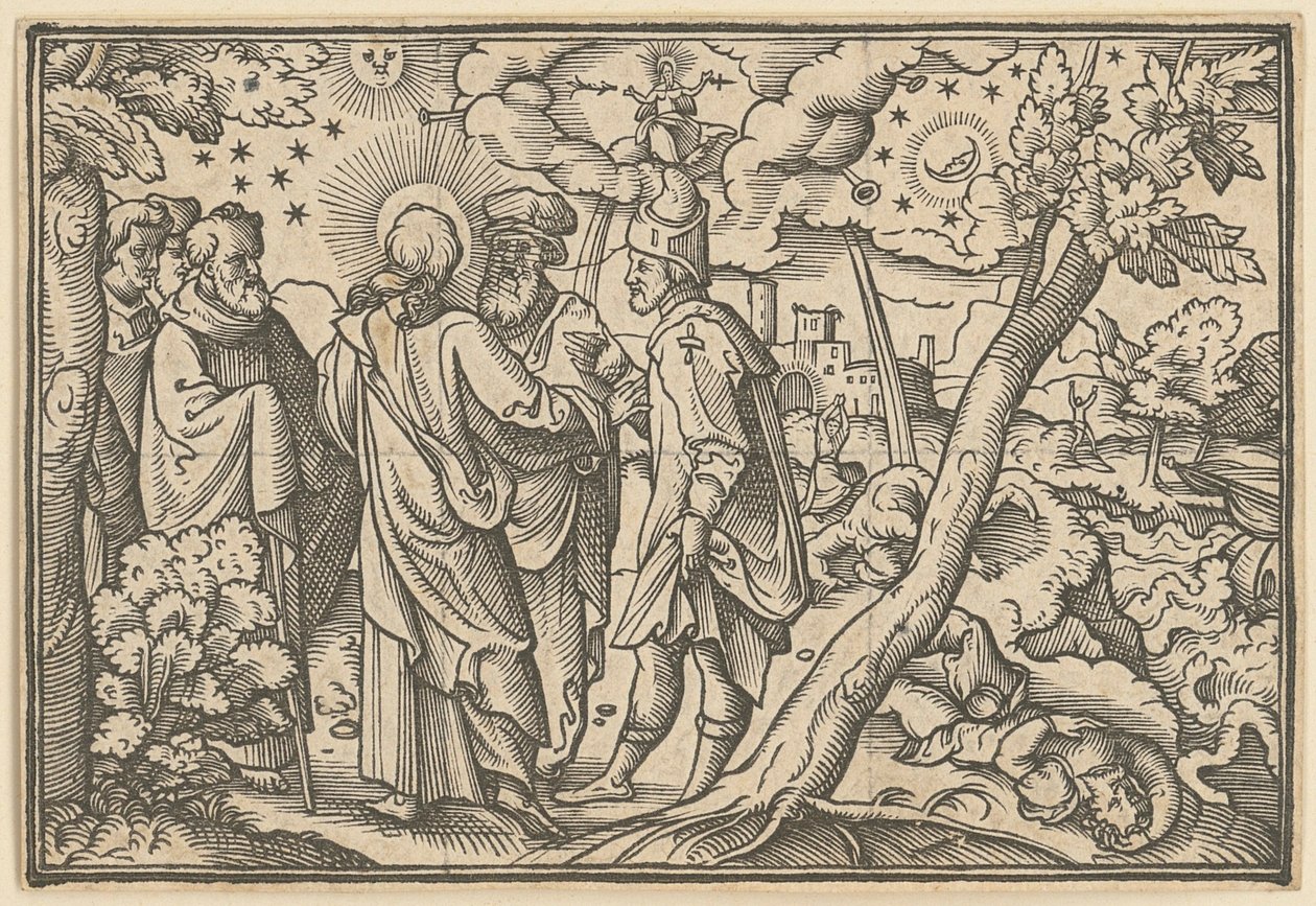 Christus voorspelt de verwoesting van Jeruzalem door Virgil Solis