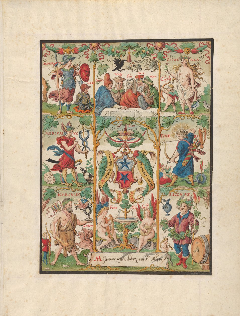 Klassieke allegorie met de wapens van de Ochsenfelder, midden 16e eeuw door Virgil Solis