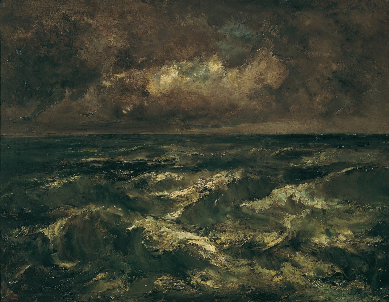 Stormachtige zee (Beweeglijke zee) door Virgilio Narcisso Díaz de la Peña