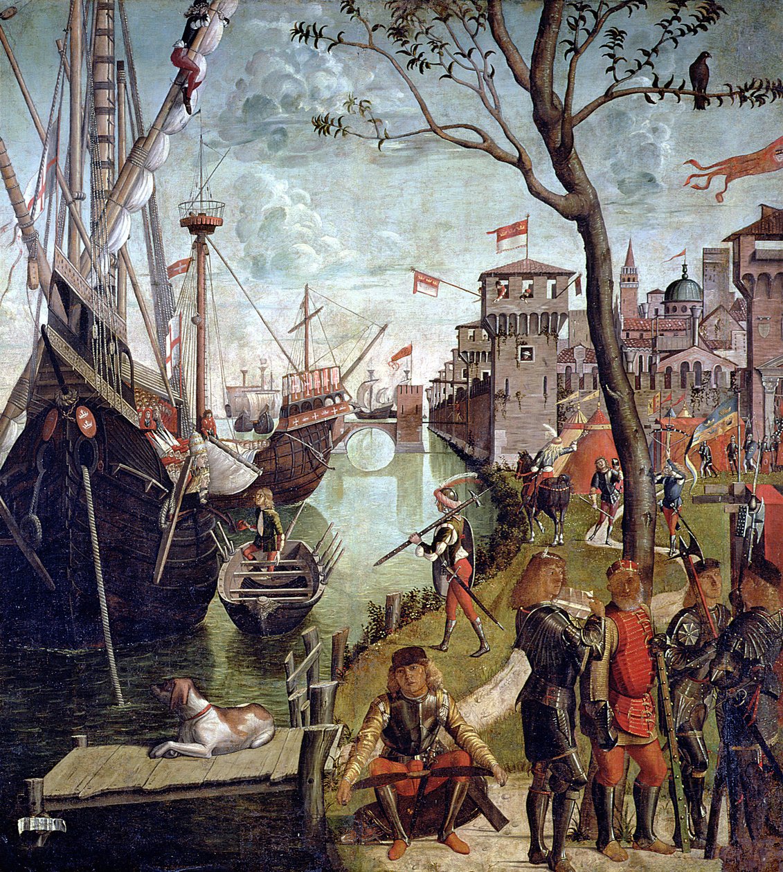 Aankomst van St. Ursula tijdens het beleg van Keulen, van de St. Ursula-cyclus, 1498 door Vittore Carpaccio