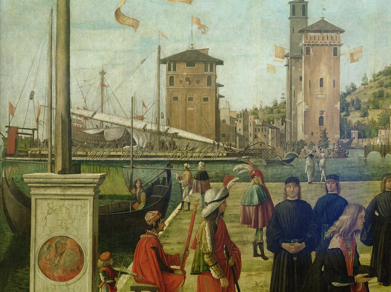 De terugkeer van de ambassadeurs, uit de St. Ursula-cyclus (detail) door Vittore Carpaccio